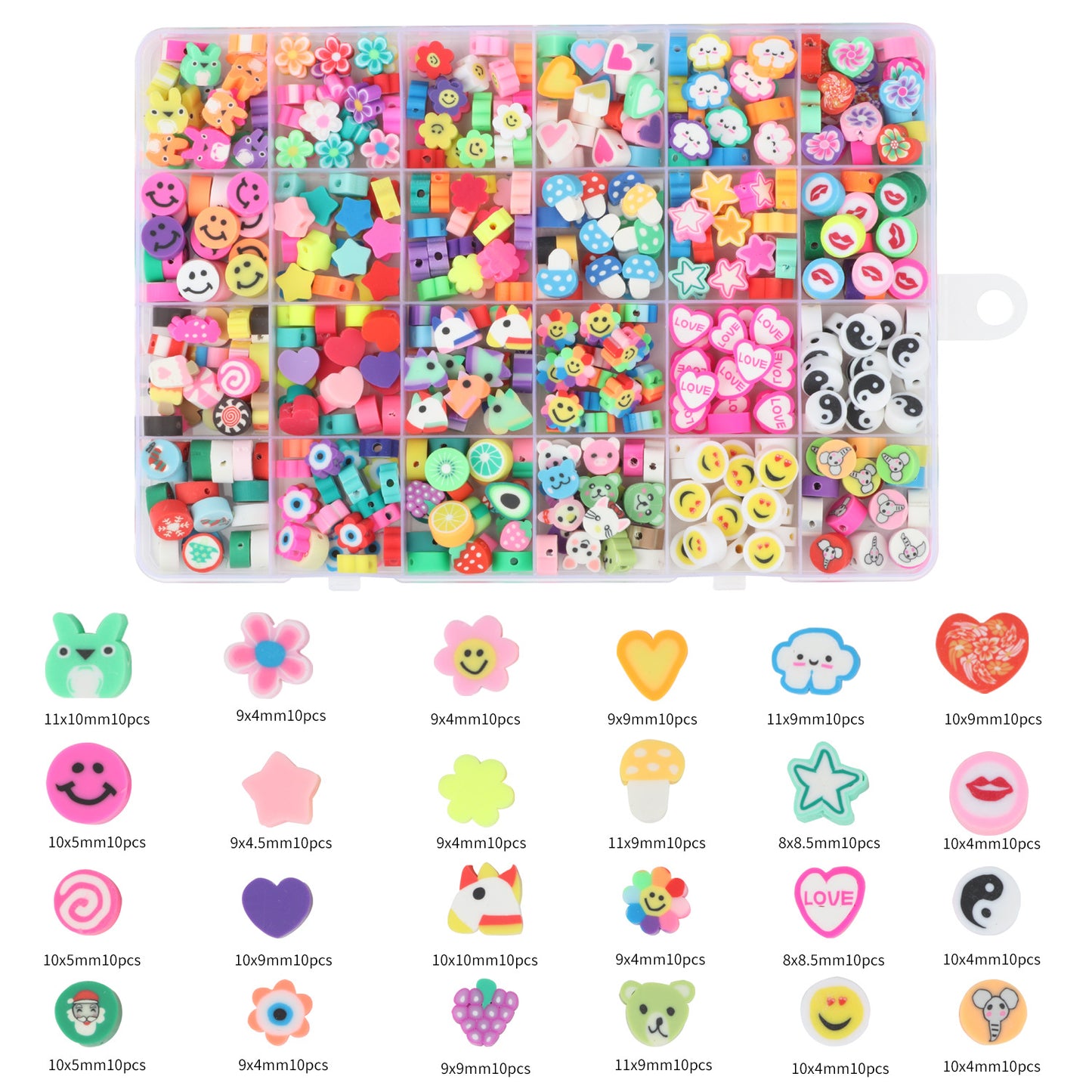 Cartoon Flat Clay Beads Polymer Colorful Mixed Designs 2boxes 11