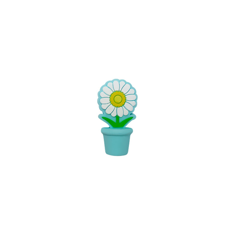 Silicone 3D Focal Beads Potted Daisy Holding Pot 20pcs 7