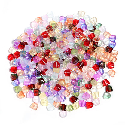 Czech Glass Beads Tulip Petals And Leaves Vintage Frosted 9mm 200pcs 6