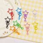 Zinc Alloy Star Keychain Buckles with Mini Lobster Clasps 5cm 20pcs