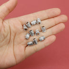 Tube Metal Beads 9mm S Curved Pattern Antique Silver Zinc Alloy 100pcs 4