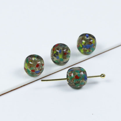 Lampwork Glass Beads Round 11mm Colorful Floral Filled 20pcs 5