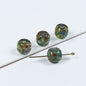 Lampwork Glass Beads Round 11mm Colorful Floral Filled 20pcs 5