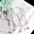 Fancy Tassel Rose Bow Acrylic Beads 40mm Rhinestone 3pcs 6