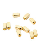 Brass Rectangular Tube Metal Beads 4mm Polished Finish 100pcs 5