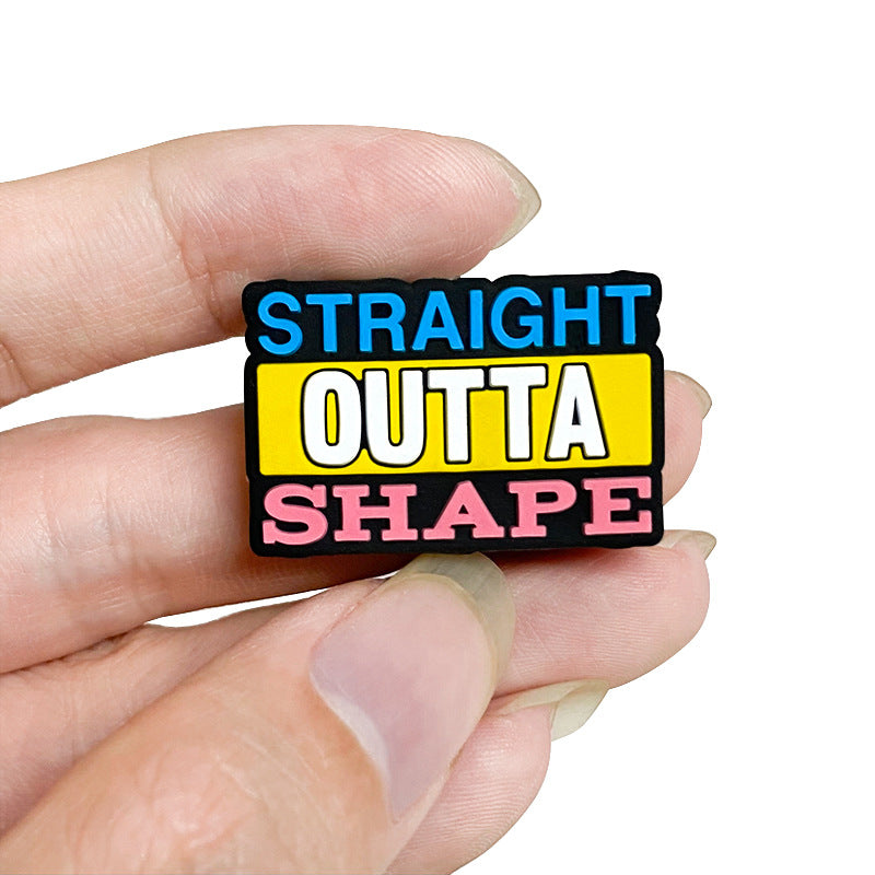 Silicone Focal Beads Straight Outta Shape Bold Text Colorful 20pcs 5