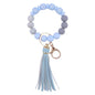 Silicone Bead LOVE Wristlet Keychain with Tassel Charm 8