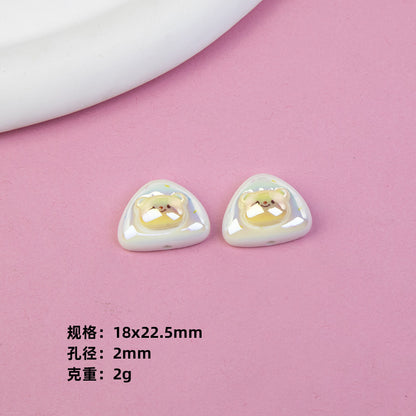 Plating Adorable Butter Bear Resin Beads Glossy Pastel Charms 20pcs 8