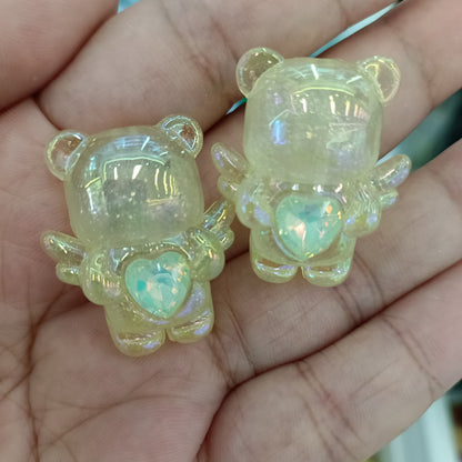 Glow Wing Bear Acrylic Beads 31mm Pastel Iridescent 50pcs 8