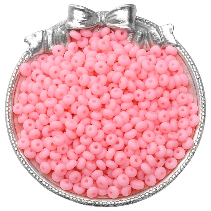 Frosted Abacus Glass Beads 3x6mm Pastel Matte Finish 70pcs 15