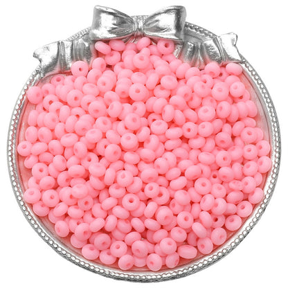 Frosted Abacus Glass Beads 3x6mm Pastel Matte Finish 70pcs 15