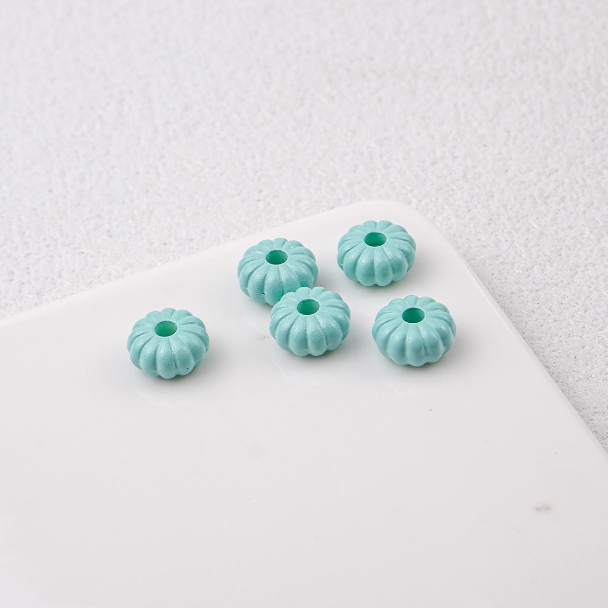 Acrylic Pumpkin Spacer Beads 8mm Striped 50pcs 19