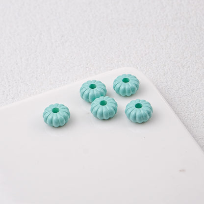 Acrylic Pumpkin Spacer Beads 8mm Striped 50pcs 19