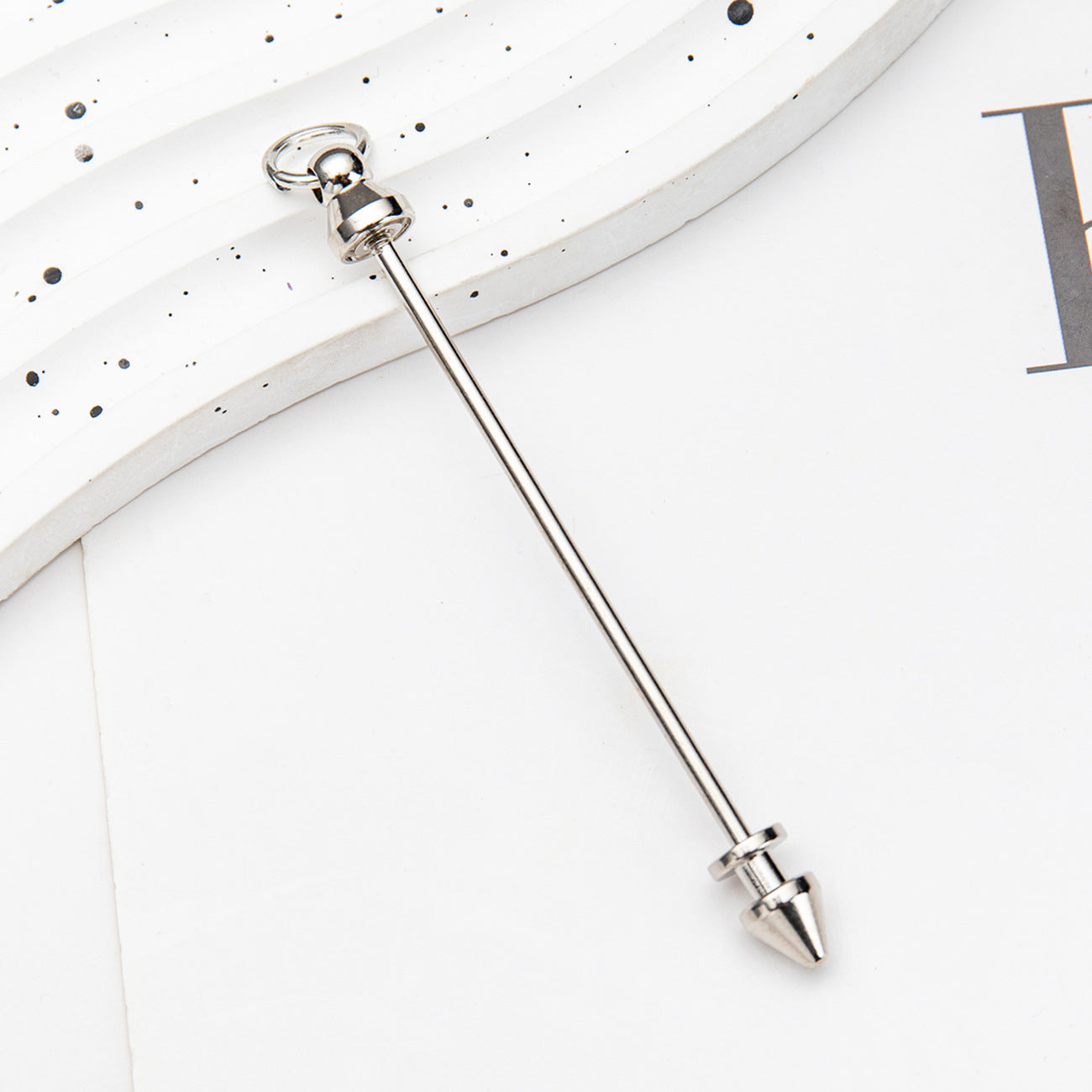 Beadable Metal Bullet Stud Rod Double Head Screw Industrial Style 8