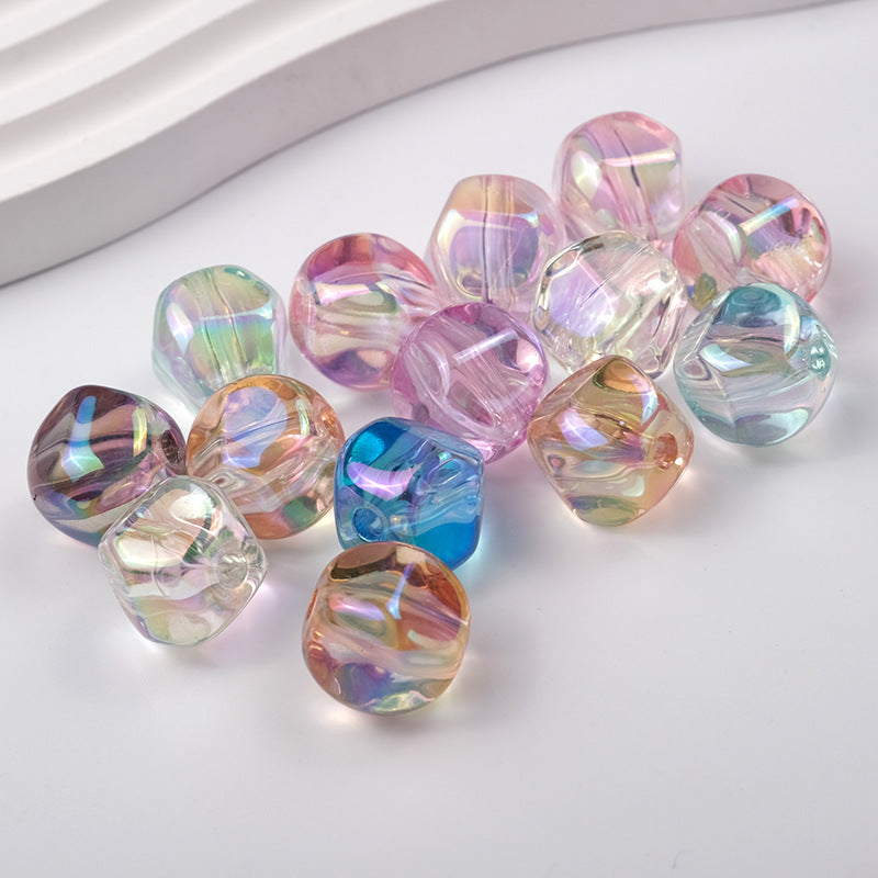 Plating Irregular Acrylic Beads 16mm Transparent Mixed Colors 100pcs 10