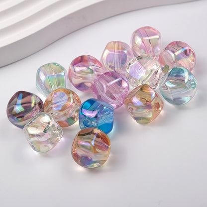Plating Irregular Acrylic Beads 16mm Transparent Mixed Colors 100pcs 10
