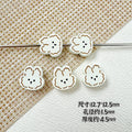 Rabbit and Bear Painted Metal Beads Glossy Finish Bulk 10pcs 6