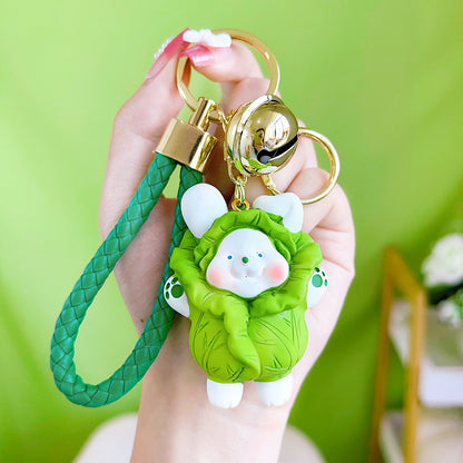 Resin Unicorn Keychain Pastel Snowflake Braided Strap with Bells 9