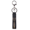 Leather Wristlet Keychain with Gold Embossed Bear Detail 6
