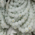 Electroplated Frosted Mermaid Glass Beads 6-10mm Pearlescent Rainbow Sheen 4
