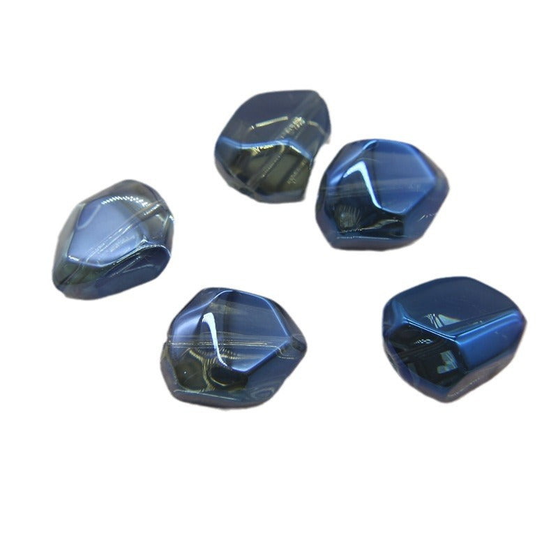 Electroplated Stone Shaped Glass Beads 17mm Vivid Colors 80pcs 4