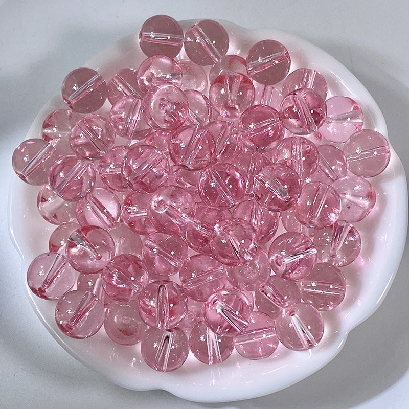 Transparent Glass Beads 10mm Soft Pastel Glossy Finish 100pcs 11