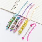 Beadable Bookmark Metal Curved Design Shiny Bead Ends Multicolor 3