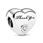 Heart Metal Beads Polished Silver Tone Large Hole 1pc 10