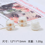 Cute Kitten and Paws Resin Beads Irregular Shape Multicolor 3pcs 6