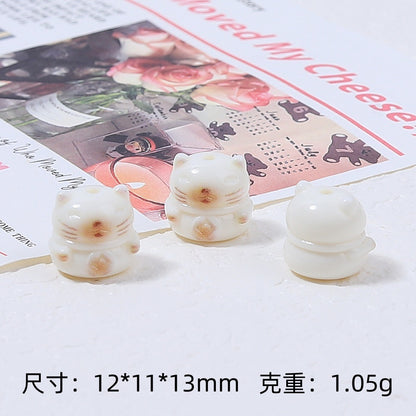 Cute Kitten and Paws Resin Beads Irregular Shape Multicolor 3pcs 6