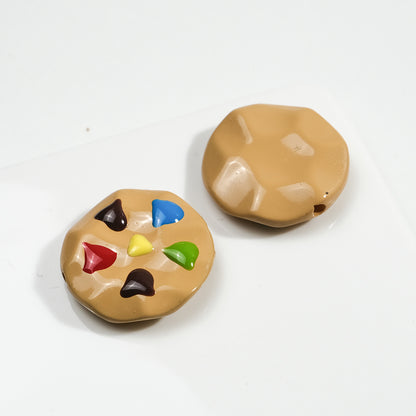 Painted Cookies Acrylic Beads 25mm Colorful Baking Design 50pcs 15