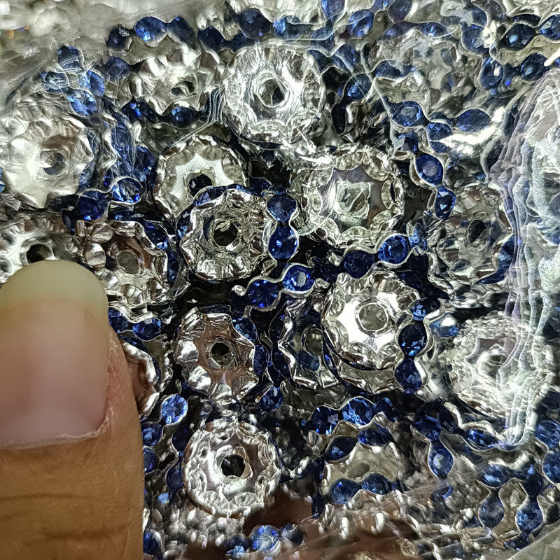 Rhinestone Wavy Spacer Beads 12mm Red Crystal 50pcs 11