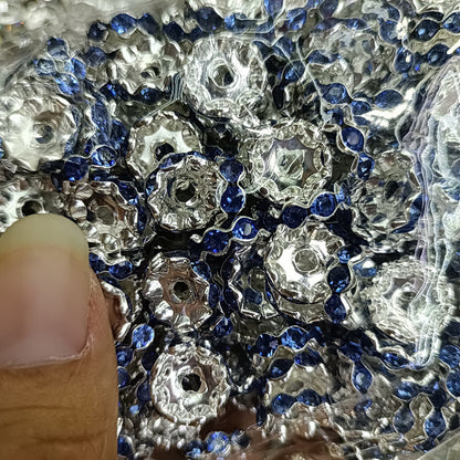 Rhinestone Wavy Spacer Beads 12mm Red Crystal 50pcs 11