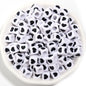 Square Acrylic Beads 6.7mm Glossy Dripping Oil Love Design 100pcs 9