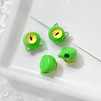 Cat Eye and One-Eyed Beast Metal Beads 10mm Baking Painted 10pcs 17