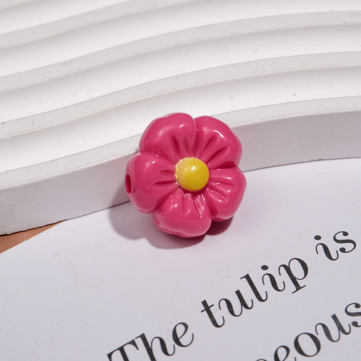 Colorful 3D Cherry Blossom Acrylic Beads 19mm Flower 20pcs 14
