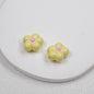 Hand Painted Irregular Flower Acrylic Beads 16mm Enamel Finish 50pcs 9
