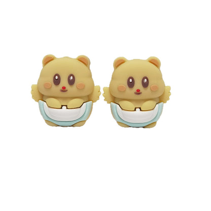 Silicone 3D Focal Beads Animal Dinosaur Bunny Raised Eye Detail 20pcs 10
