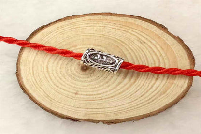 Tube Metal Beads Viking Note Patterned Silver Tone 100pcs 7