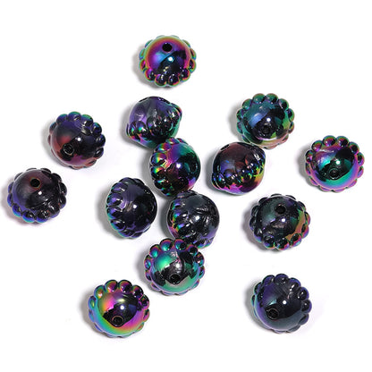 UV Plating Flying Saucer Acrylic Beads 15-17mm Metal Colored 50pcs 9