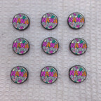Silicone Focal Beads NA Garden Flower Round Design 20pcs 5
