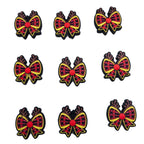 Silicone Focal Beads Christmas Deer Bow Plaid Pattern 20pcs 5