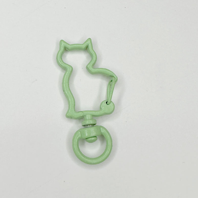 Zinc Alloy Kitten Shaped Colorful Buckle Keychain Clasps 20pcs 37mm 14