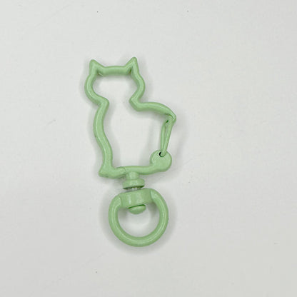 Zinc Alloy Kitten Shaped Colorful Buckle Keychain Clasps 20pcs 37mm 14