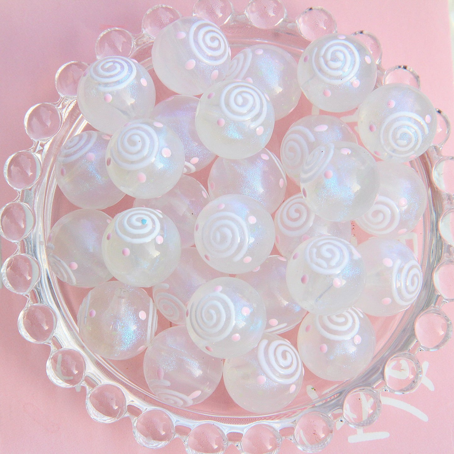 Painted Smiley Face Acrylic Beads 16mm Glow In The Dark 10pcs 17