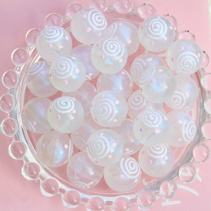Painted Smiley Face Acrylic Beads 16mm Glow In The Dark 10pcs 17
