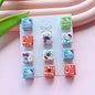 Checkered Square Acrylic Beads 12mm Hello KT Mixed Colors 20pcs