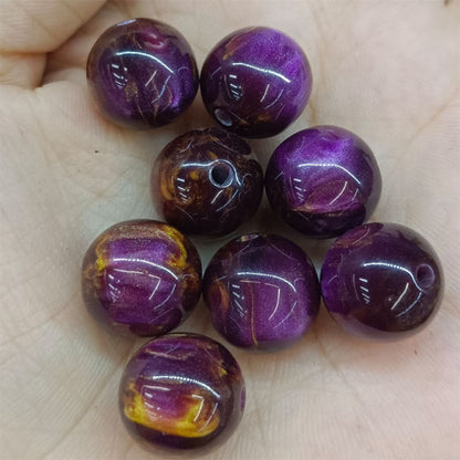 Gradient Resin Beads 16mm Round Dark Ocean Colors Glossy 20pcs 21