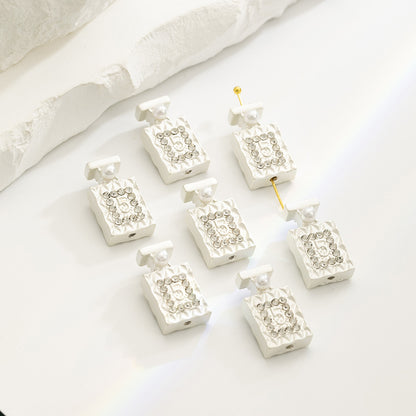Perfume Bottle Rhinestone Beads 21x11mm Alloy Embeded 10pcs 6