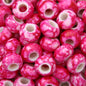 Flat Acrylic Beads 15mm Large Hole Printed Marbled 60pcs 13